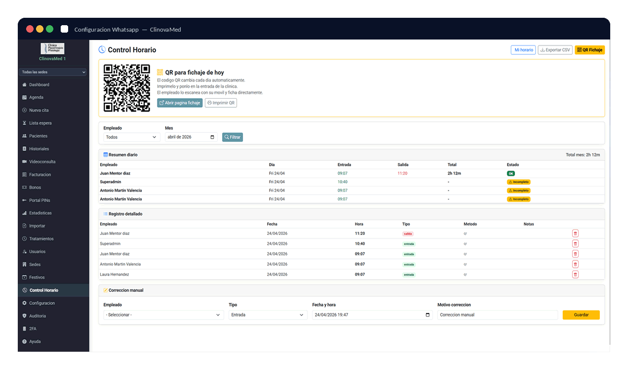 Control Horario con QR
